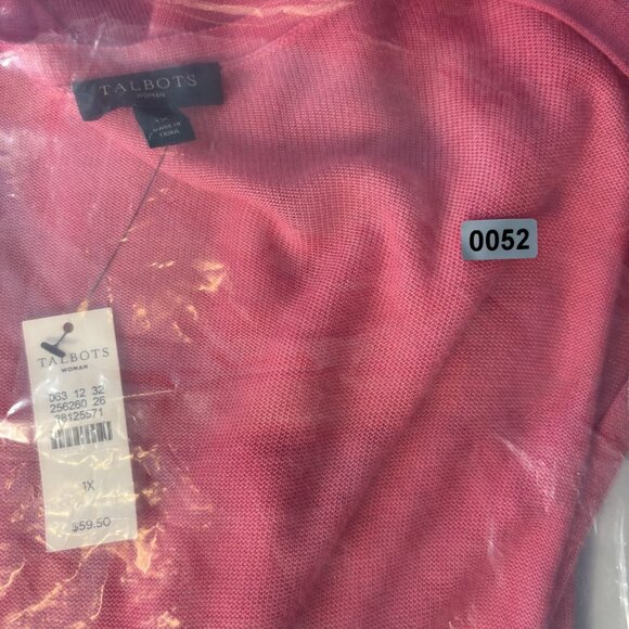 Talbots Pink Open Front Cardigan 3/4 Sleeve Lightweight Size 1X Rayon Blend - Picture 7 of 7